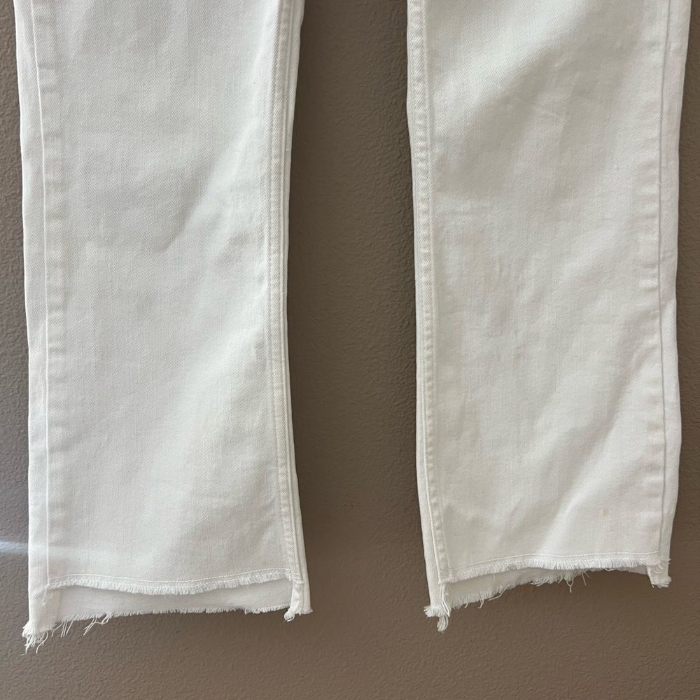 Zara High Waist Raw Hem Straight Leg - Picture 3 of 10